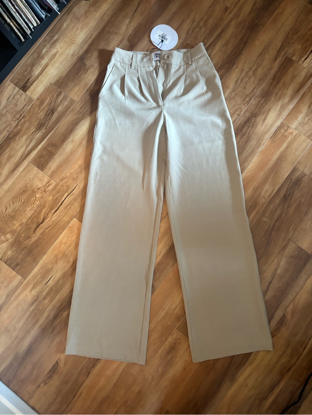 Princess Polly Beige High-Waist Trousers